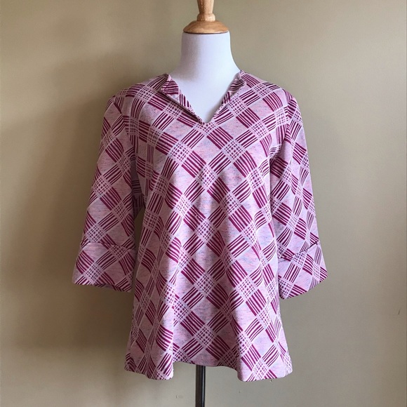 Vintage 1970s patterned tunic top - Picture 2 of 8